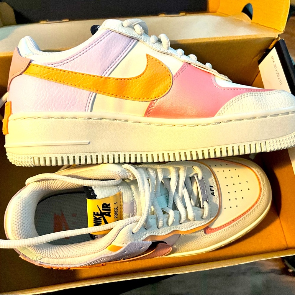 Pastel Nike Air Force Ones Shadow never worn